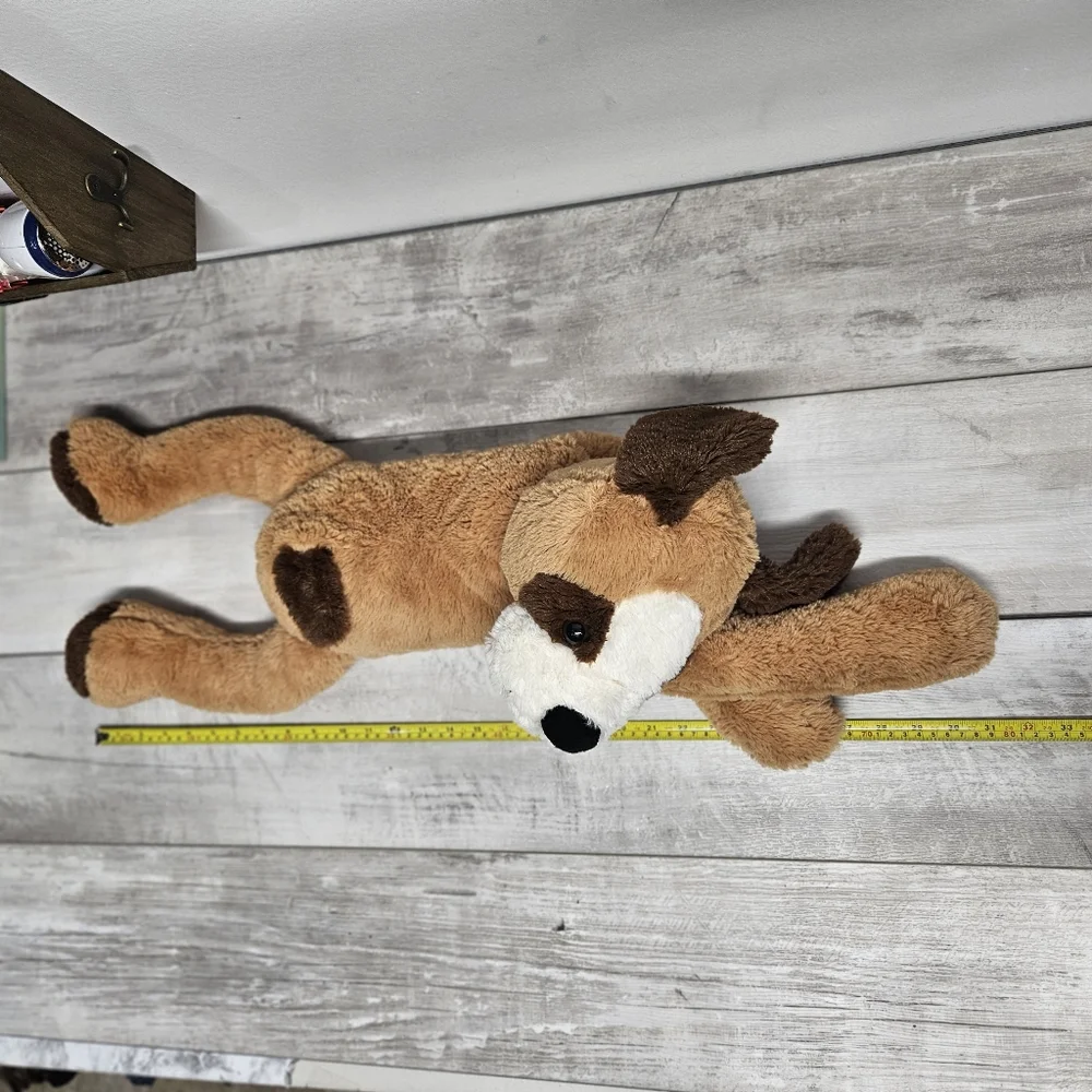 DanDee Laying Down Brown/White Dog Plush Stuffed Animal 31